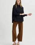 Olga Band Collar Shirt, Black