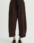 Nirvana Tucked-Hem Trousers, Dark Chocolate