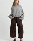 Nirvana Tucked-Hem Trousers, Dark Chocolate