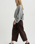 Nirvana Tucked-Hem Trousers, Dark Chocolate