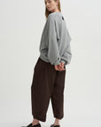 Nirvana Tucked-Hem Trousers, Dark Chocolate