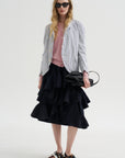 Stripe Blazer, White & Navy