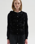 Rosette Cardigan, Black