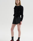 Rosette Cardigan, Black