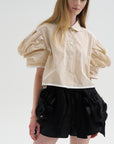 Rosette Cardigan, Black