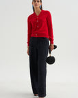 V-Neck Top, Red