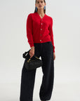 V-Neck Top, Red