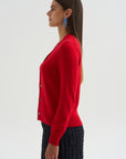 V-Neck Top, Red