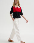 Cotton & Linen Curved Pants, White