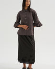 Tailored Embellished Skirt, Black