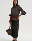 Tailored Embellished Skirt, Black
