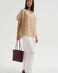 Satin Masculine Barrel Pants, White