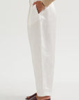 Satin Masculine Barrel Pants, White