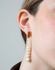 Deco Maxi Baguette Perla Citrine Earrings, Yellow Gold