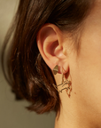 Deco Rombo P Mini Earrings, Yellow Gold
