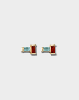Tu Y Yo Earrings, Aquamarine & Garnet