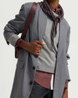 Nessa Stripe Small Bandana, Grey & Garnet