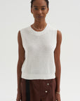 Andrea - Pointelle Top, White