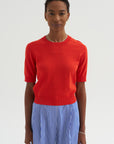 Greta - Fine Cotton Stretch Top, Poppy