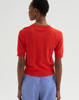 Greta - Fine Cotton Stretch Top, Poppy