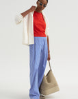 Greta - Fine Cotton Stretch Top, Poppy