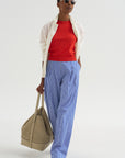 Greta - Fine Cotton Stretch Top, Poppy