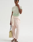 Drew - Stripe Cashmere Polo, Ivory & Verdant