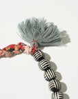 African Clay Botton Battik, Black & White Multi