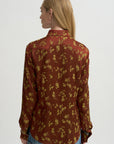 Floral Jacquard & Grosgrain Shirt, Rust