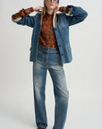 Floral Jacquard & Grosgrain Shirt, Rust