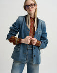 Floral Jacquard & Grosgrain Shirt, Rust