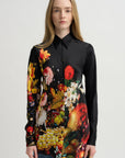 Still Life Silk Top, Black