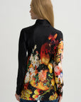 Still Life Silk Top, Black