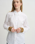 Embellished Cuff Shirt, White