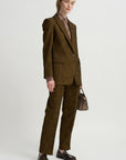 Cloqué Jacquard Pants, Khaki