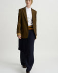 Pleated Overskirt Pants, Navy
