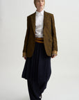 Pleated Overskirt Pants, Navy