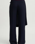 Pleated Overskirt Pants, Navy