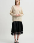 V-Neck Sweater, Ecru