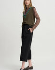 Striped V-Neck Sweater Vest, Forest