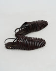 Braided Sandal, Dark Brown