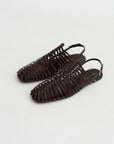 Braided Sandal, Dark Brown