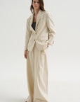 Embroidered Blazer, Ecru