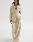 Embroidered Blazer, Ecru