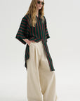 Stripe Wide Legs, Ecru