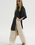 Stripe Wide Legs, Ecru