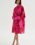 Hawaiian Floral Print Dress, Fuchsia