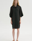 Stripe Button-Down Dress, Bottle