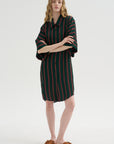 Stripe Button-Down Dress, Bottle