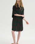 Stripe Button-Down Dress, Bottle